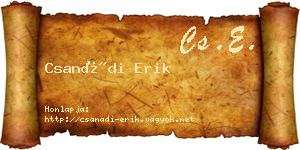 Csanádi Erik névjegykártya